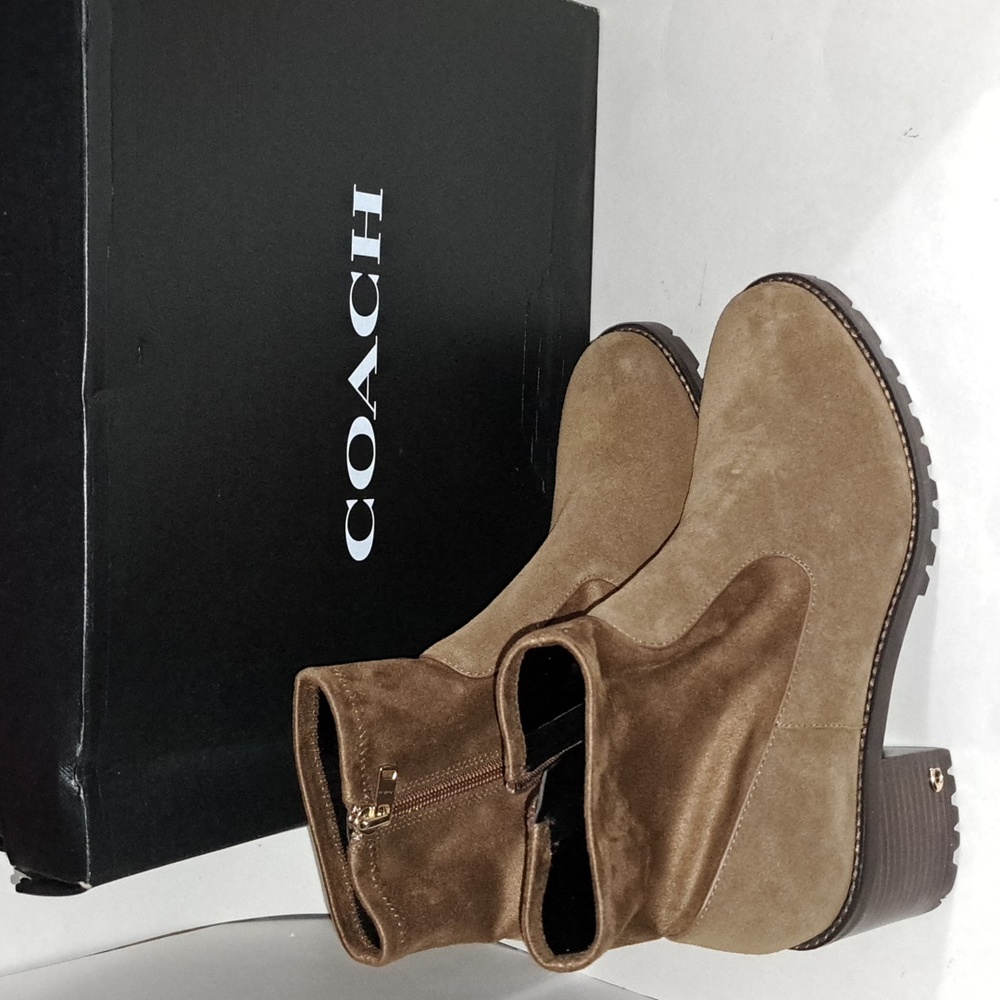 COACH Joy Suede Boots size 10 New in box tan suede Coach boots